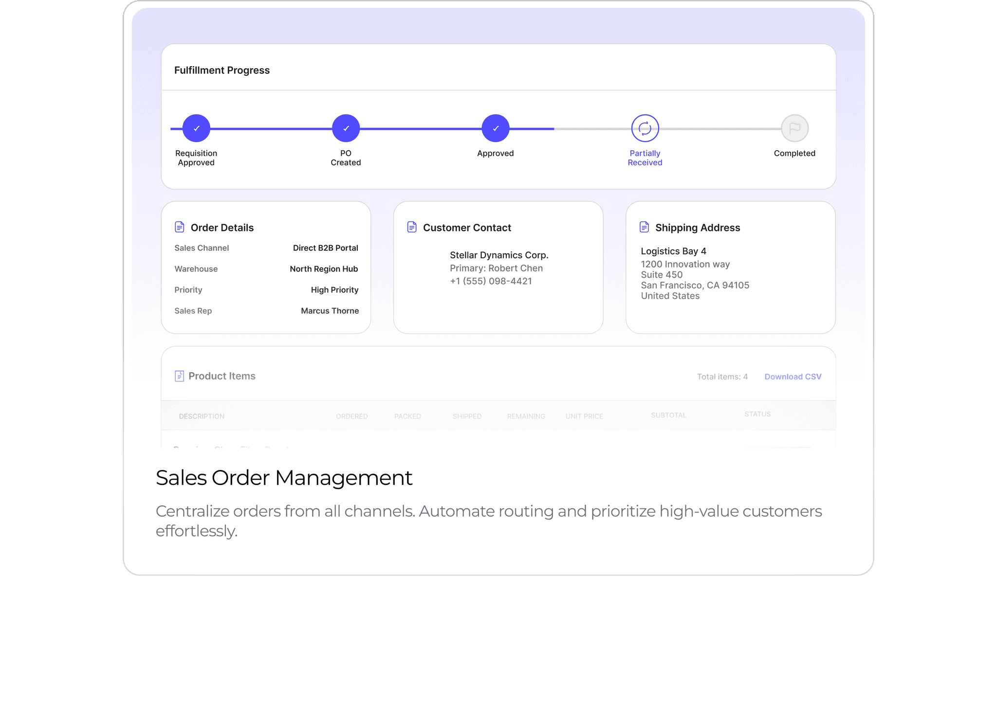 Sales order management feature preview